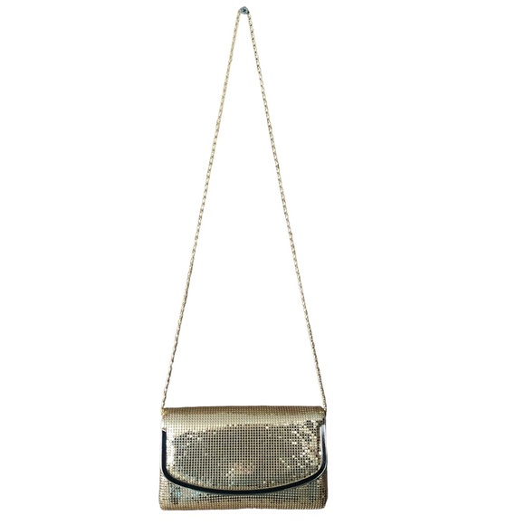 Finesse Vintage Gold Metallic Mesh Clutch Purse Hard Shell Made In Hong … - Picture 3 of 9